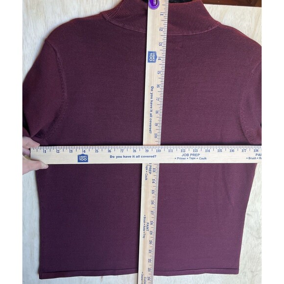Pendleton Silk Turtleneck Sweater Shirt Blouse Womens Medium Petite Plum Purple - Picture 7 of 8